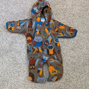 Patagonia Baby Fleece Owl Print Bunting